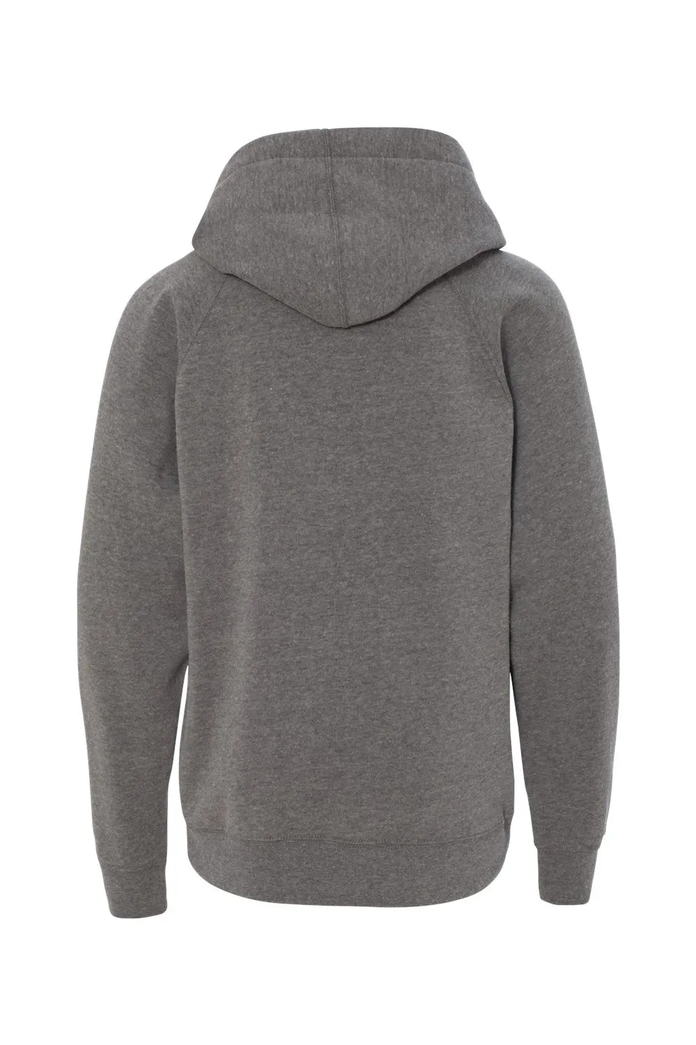 Independent Trading Company Youth Special Blend Raglan Hooded Sweatshirt Hoodie w/ Pouch Pocket - Nickel Grey