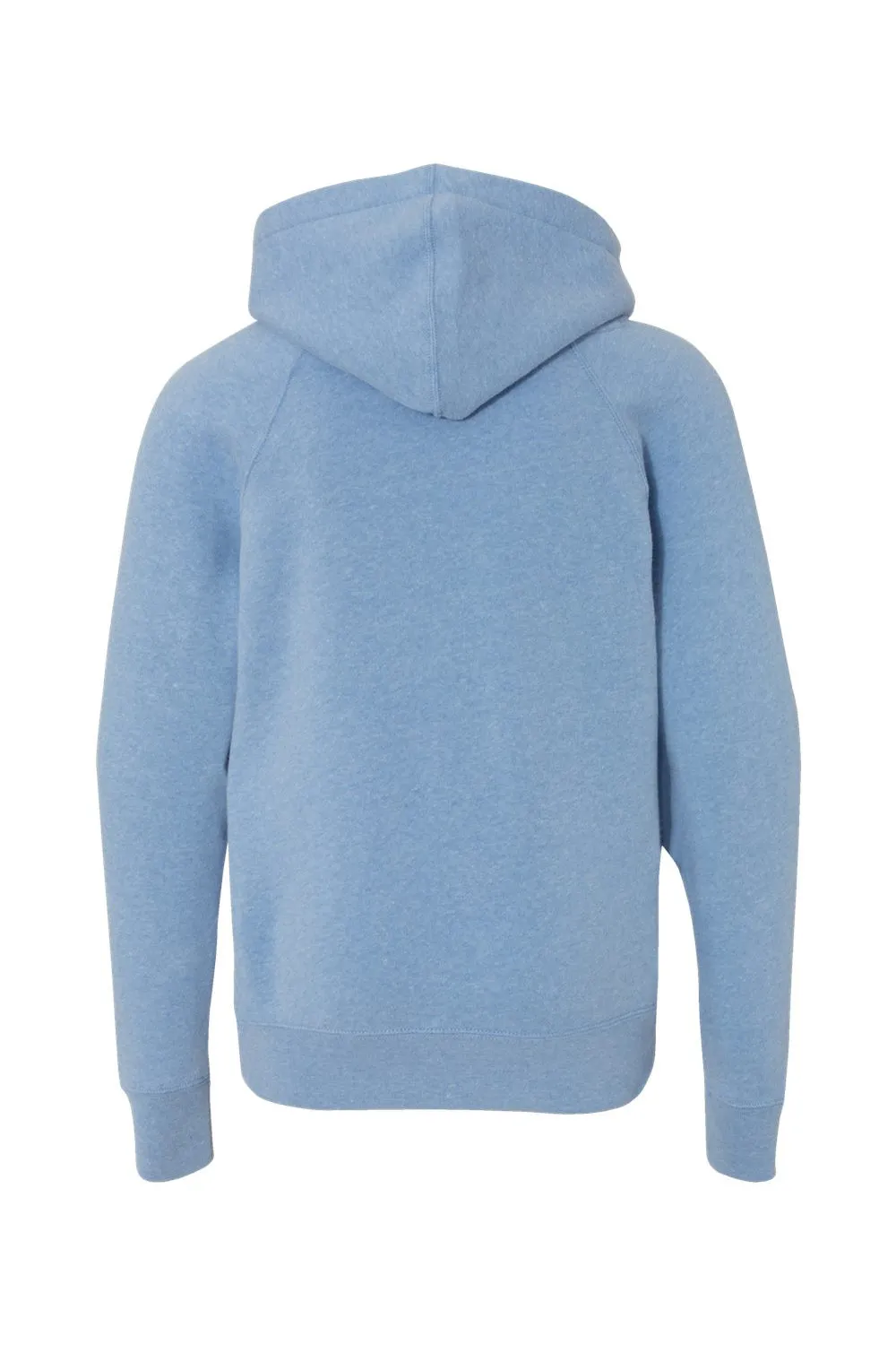 Independent Trading Company Youth Special Blend Raglan Hooded Sweatshirt Hoodie w/ Pouch Pocket - Pacific Blue