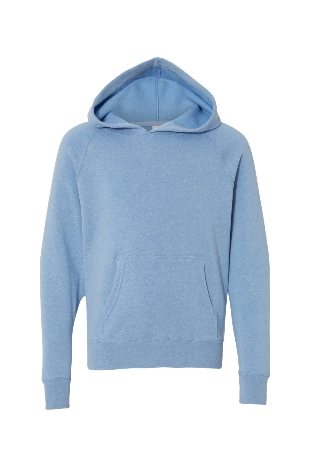 Independent Trading Company Youth Special Blend Raglan Hooded Sweatshirt Hoodie w/ Pouch Pocket - Pacific Blue