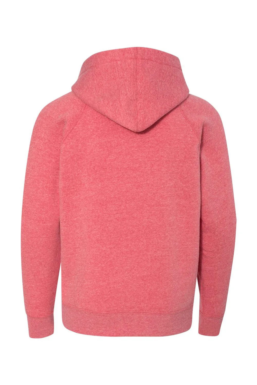 Independent Trading Company Youth Special Blend Raglan Hooded Sweatshirt Hoodie w/ Pouch Pocket - Pomegranate