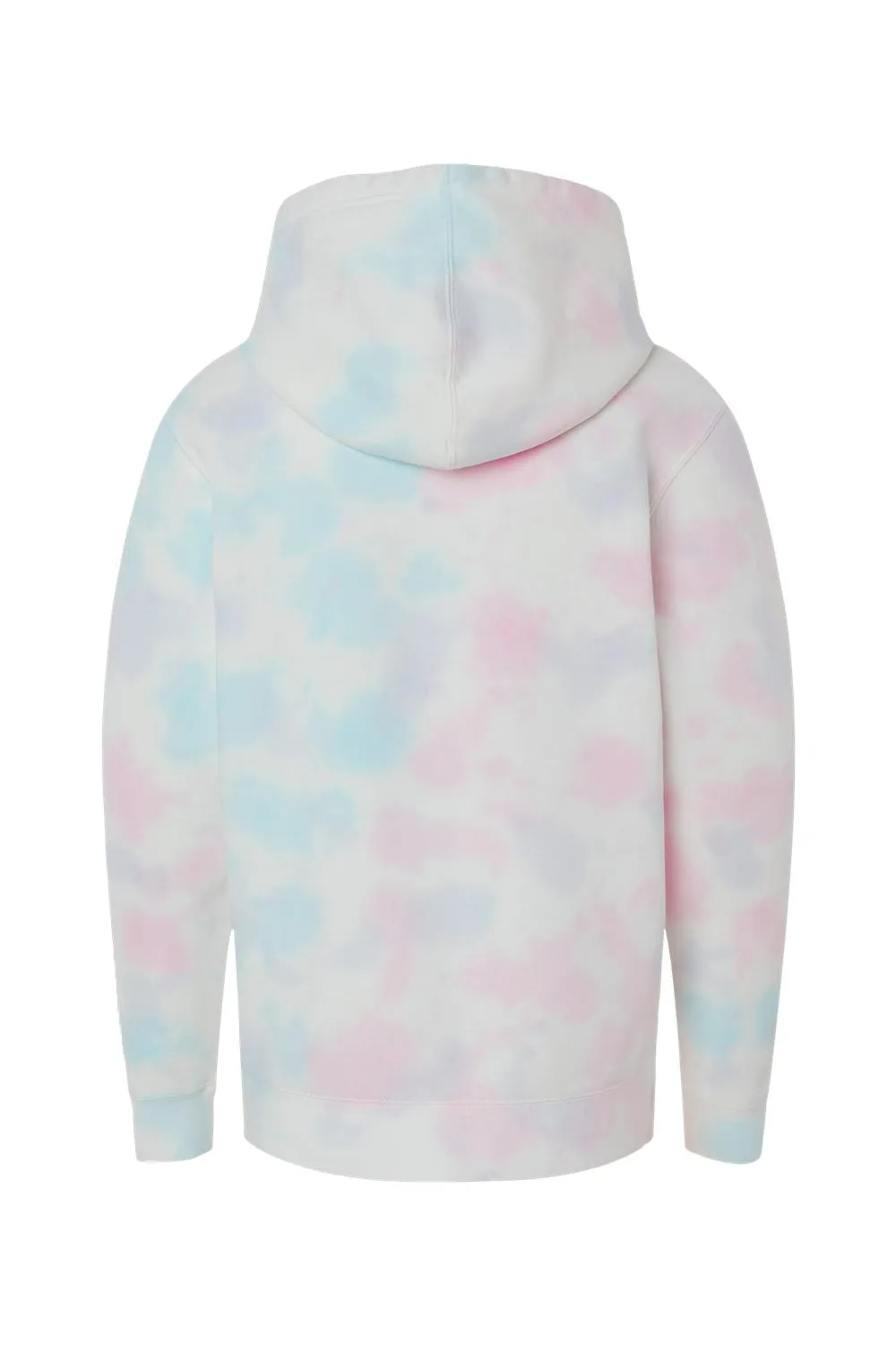Independent Trading Company Youth Tie-Dye Hooded Sweatshirt Hoodie w/ Pouch Pocket - Cotton Candy