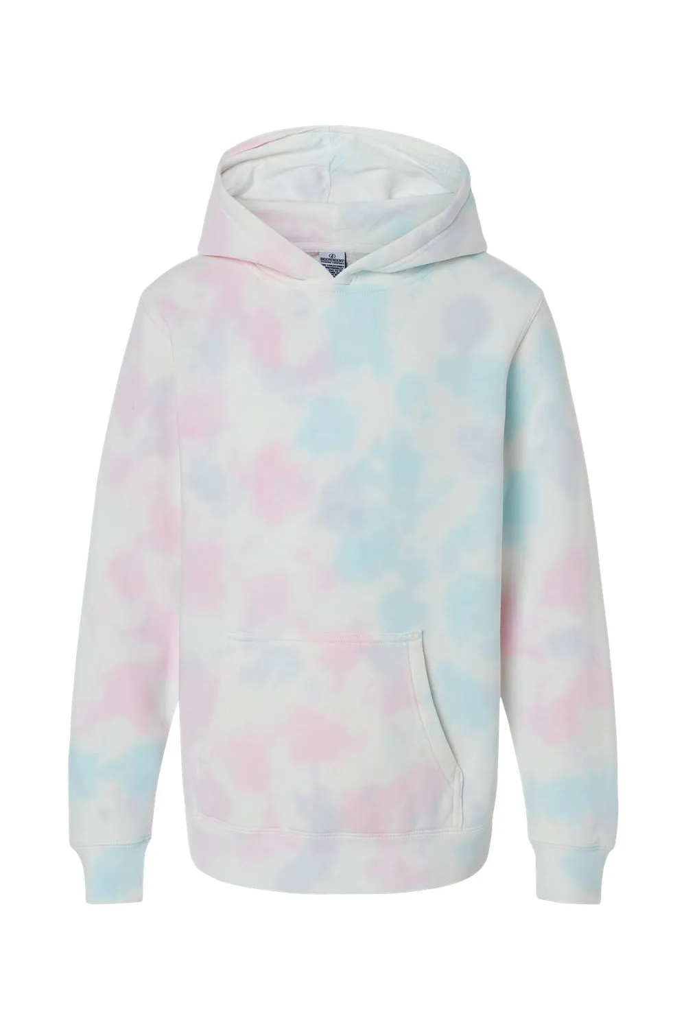 Independent Trading Company Youth Tie-Dye Hooded Sweatshirt Hoodie w/ Pouch Pocket - Cotton Candy