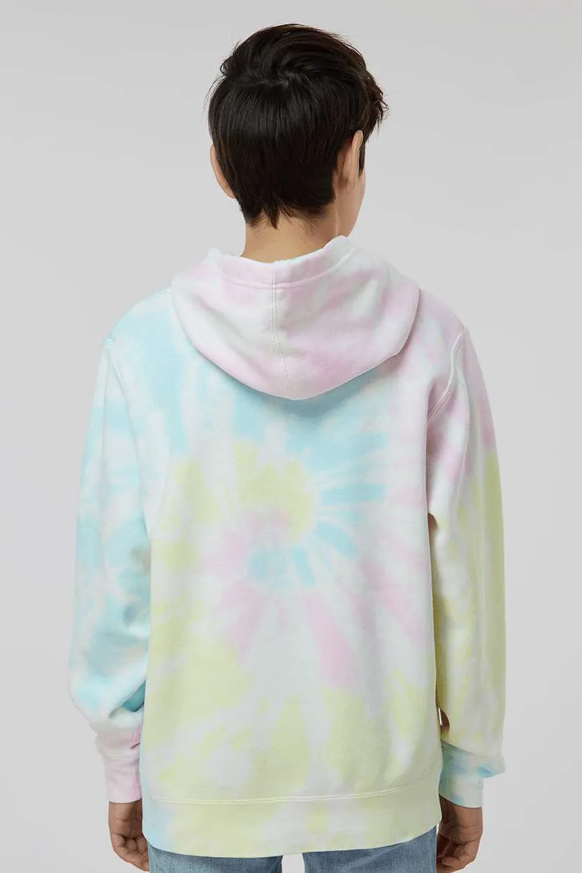 Independent Trading Company Youth Tie-Dye Hooded Sweatshirt Hoodie w/ Pouch Pocket - Sunset Swirl