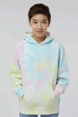 Independent Trading Company Youth Tie-Dye Hooded Sweatshirt Hoodie w/ Pouch Pocket - Sunset Swirl