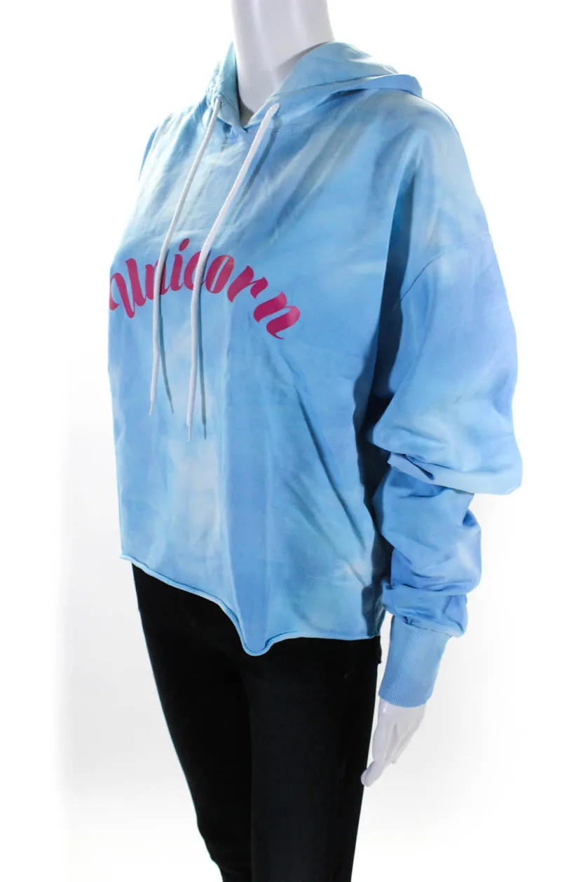 Ireneisgood Womens Crop Hoodie - Blue