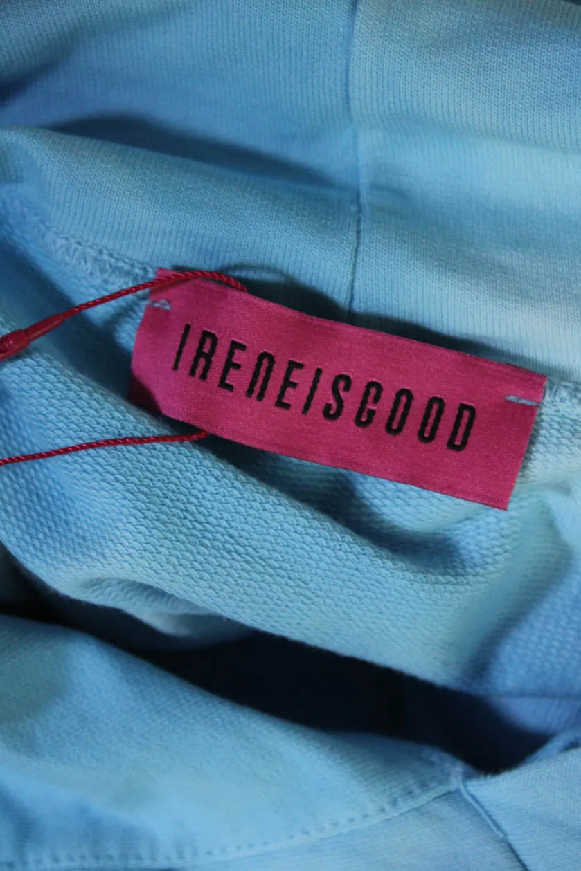 Ireneisgood Womens Crop Hoodie - Blue