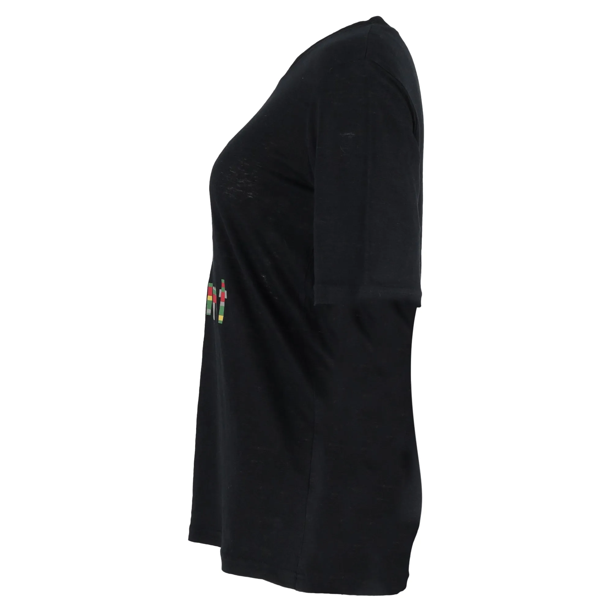 Isabel Marant Etoile Kolda Printed Crewneck T-shirt in Black Linen