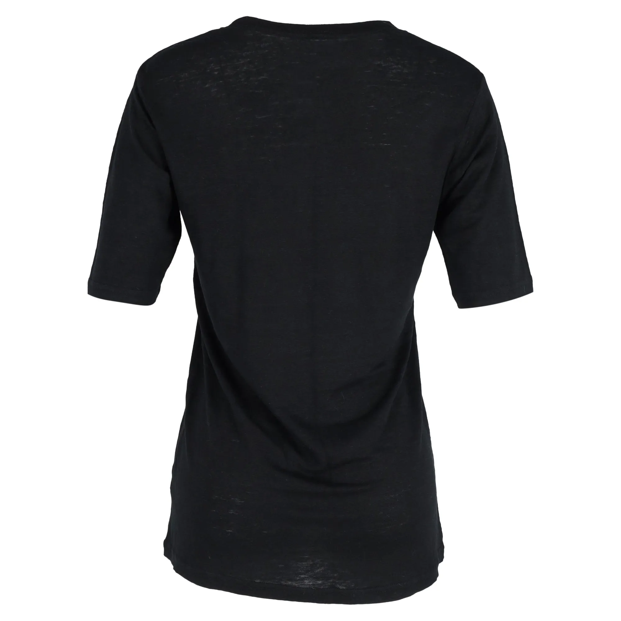 Isabel Marant Etoile Kolda Printed Crewneck T-shirt in Black Linen