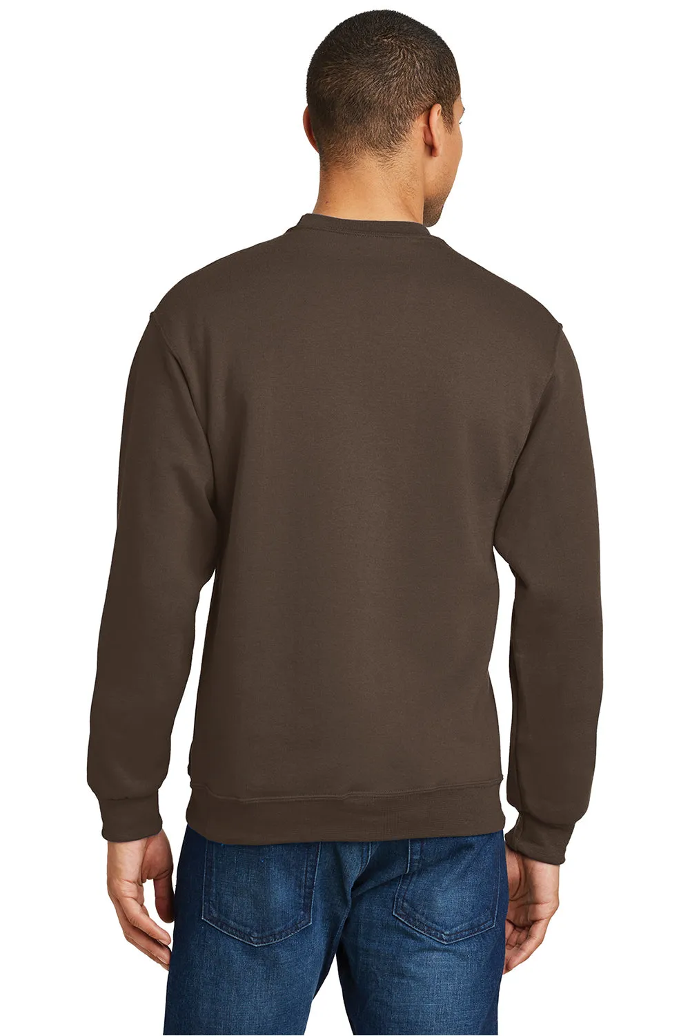 Jerzees Mens NuBlend Fleece Crewneck Sweatshirt - Chocolate Brown - Closeout