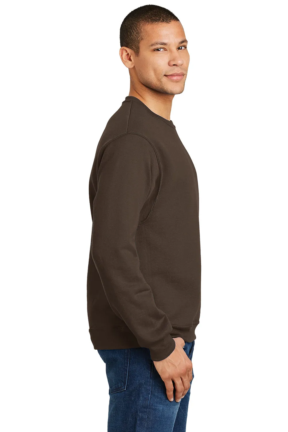 Jerzees Mens NuBlend Fleece Crewneck Sweatshirt - Chocolate Brown - Closeout