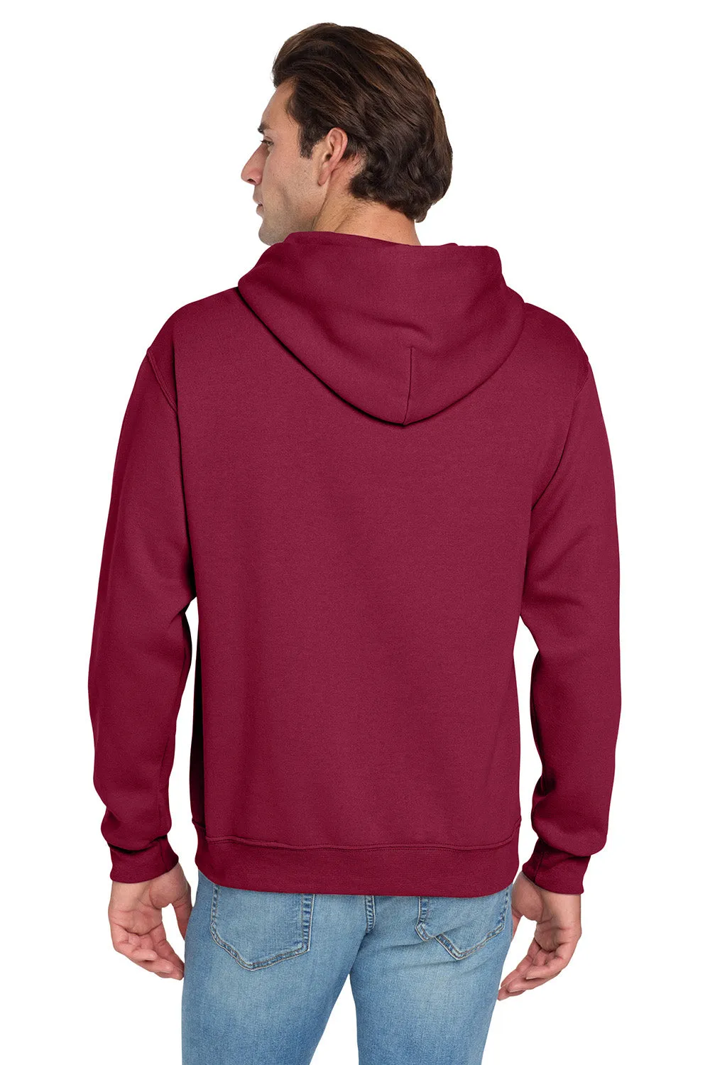 Jerzees Mens NuBlend Pill Resistant Fleece Hooded Sweatshirt Hoodie w/ Pouch Pocket - Cardinal Red