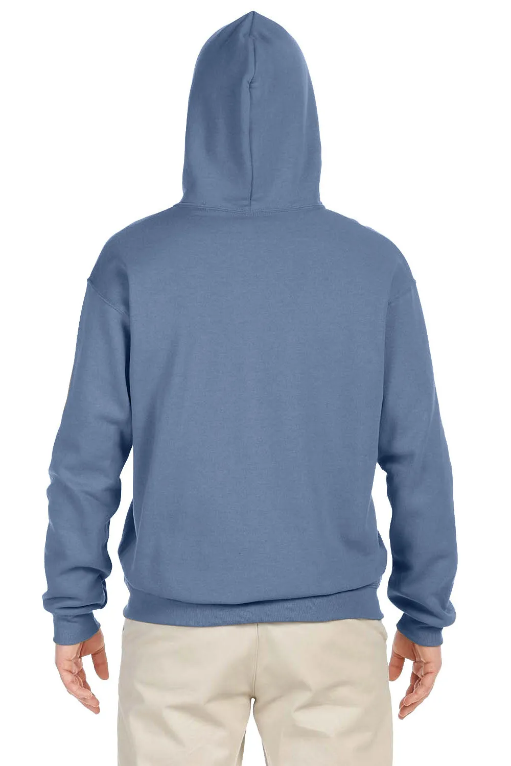 Jerzees Mens NuBlend Pill Resistant Fleece Hooded Sweatshirt Hoodie w/ Pouch Pocket - Denim Blue