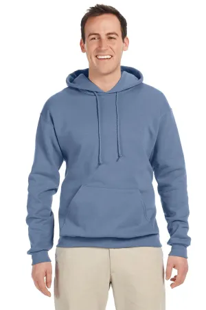 Jerzees Mens NuBlend Pill Resistant Fleece Hooded Sweatshirt Hoodie w/ Pouch Pocket - Denim Blue