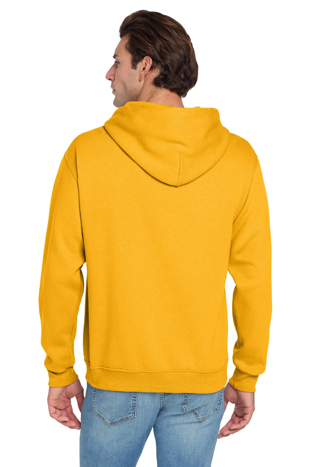 Jerzees Mens NuBlend Pill Resistant Fleece Hooded Sweatshirt Hoodie w/ Pouch Pocket - Gold