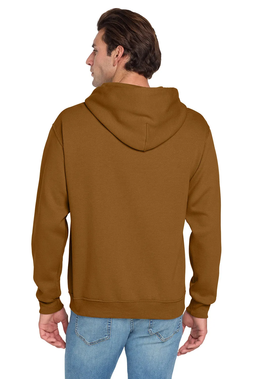 Jerzees Mens NuBlend Pill Resistant Fleece Hooded Sweatshirt Hoodie w/ Pouch Pocket - Golden Pecan Brown