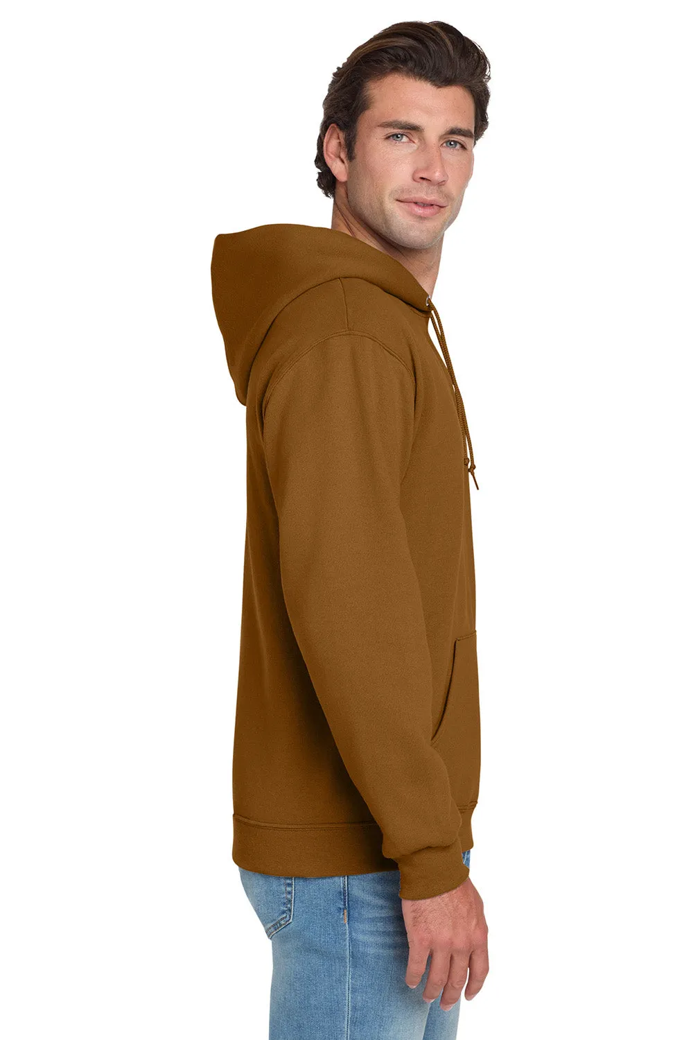 Jerzees Mens NuBlend Pill Resistant Fleece Hooded Sweatshirt Hoodie w/ Pouch Pocket - Golden Pecan Brown