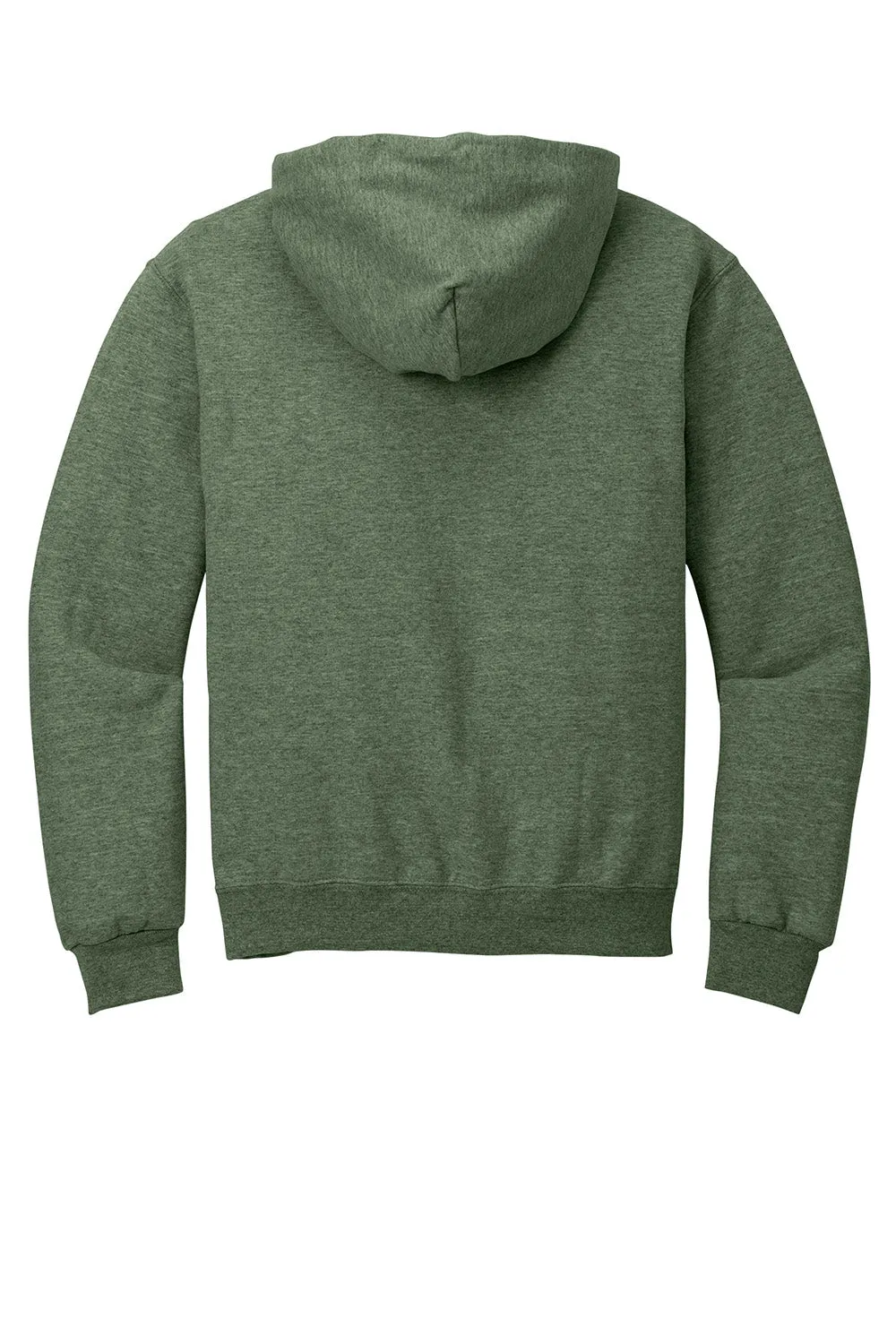 Jerzees Mens NuBlend Pill Resistant Fleece Hooded Sweatshirt Hoodie w/ Pouch Pocket - Heather Military Green