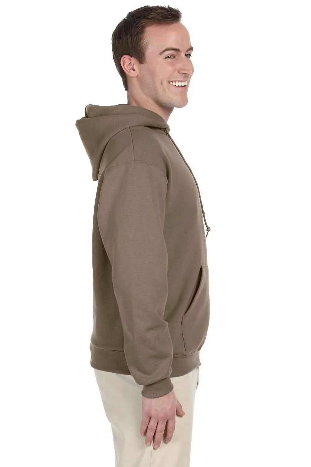 Jerzees Mens NuBlend Pill Resistant Fleece Hooded Sweatshirt Hoodie w/ Pouch Pocket - Safari Brown - Closeout