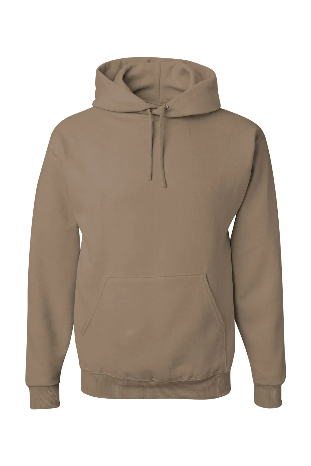 Jerzees Mens NuBlend Pill Resistant Fleece Hooded Sweatshirt Hoodie w/ Pouch Pocket - Safari Brown - Closeout