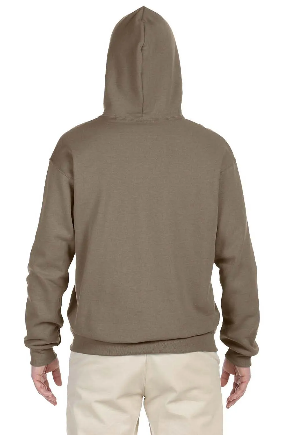 Jerzees Mens NuBlend Pill Resistant Fleece Hooded Sweatshirt Hoodie w/ Pouch Pocket - Safari Brown - Closeout