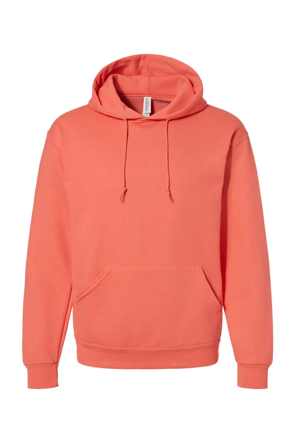 Jerzees Mens NuBlend Pill Resistant Fleece Hooded Sweatshirt Hoodie w/ Pouch Pocket - Sunset Coral