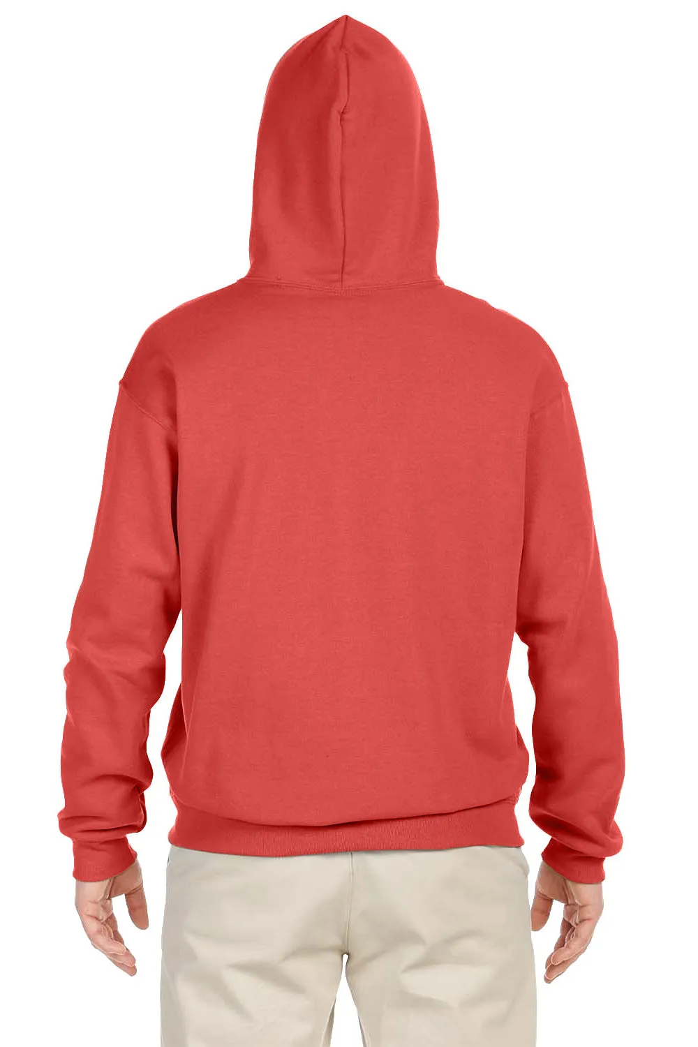 Jerzees Mens NuBlend Pill Resistant Fleece Hooded Sweatshirt Hoodie w/ Pouch Pocket - Sunset Coral