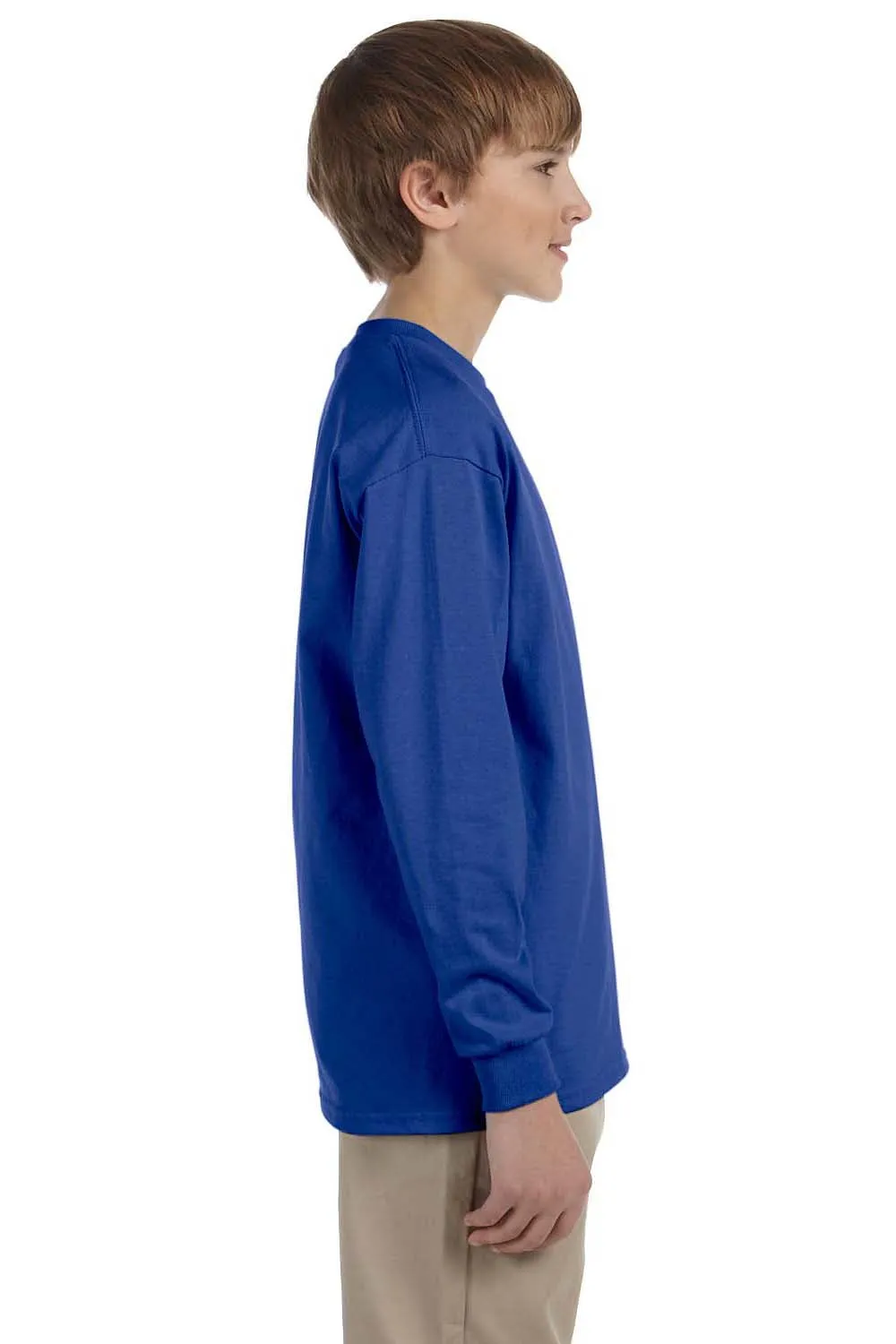 Jerzees Youth Dri-Power Moisture Wicking Long Sleeve Crewneck T-Shirt - Royal Blue