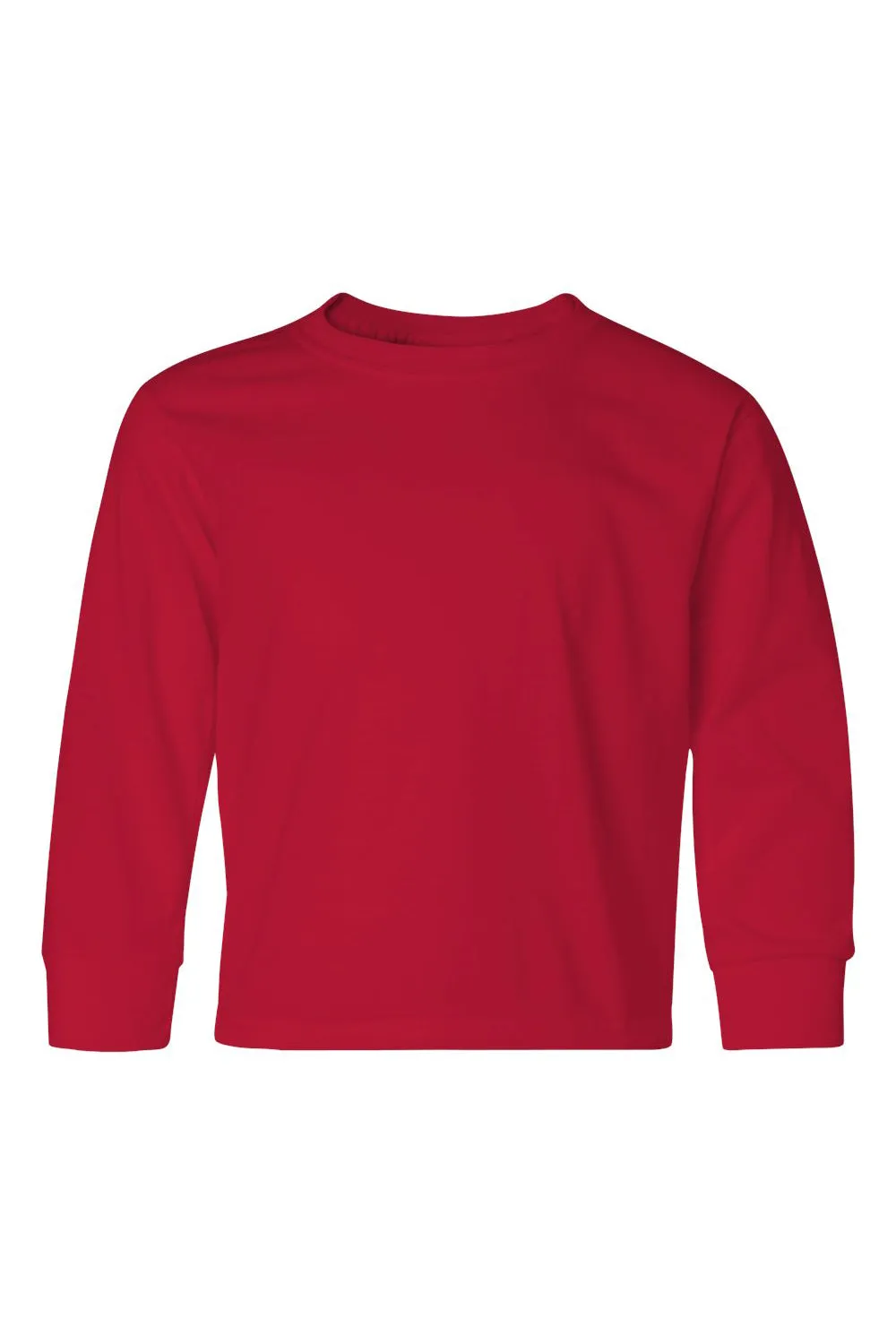 Jerzees Youth Dri-Power Moisture Wicking Long Sleeve Crewneck T-Shirt - True Red