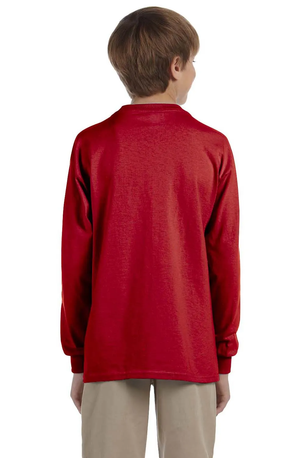 Jerzees Youth Dri-Power Moisture Wicking Long Sleeve Crewneck T-Shirt - True Red