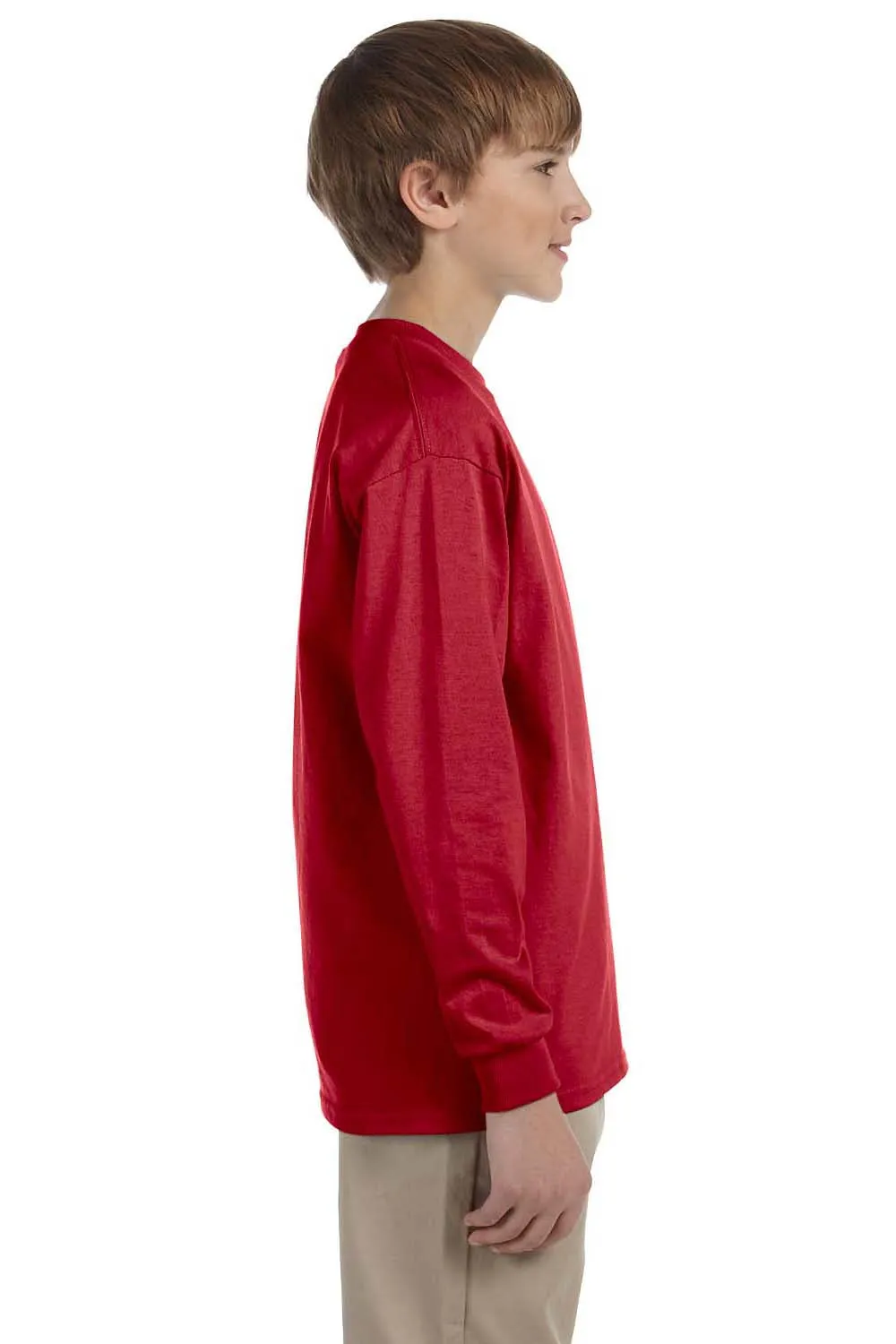 Jerzees Youth Dri-Power Moisture Wicking Long Sleeve Crewneck T-Shirt - True Red