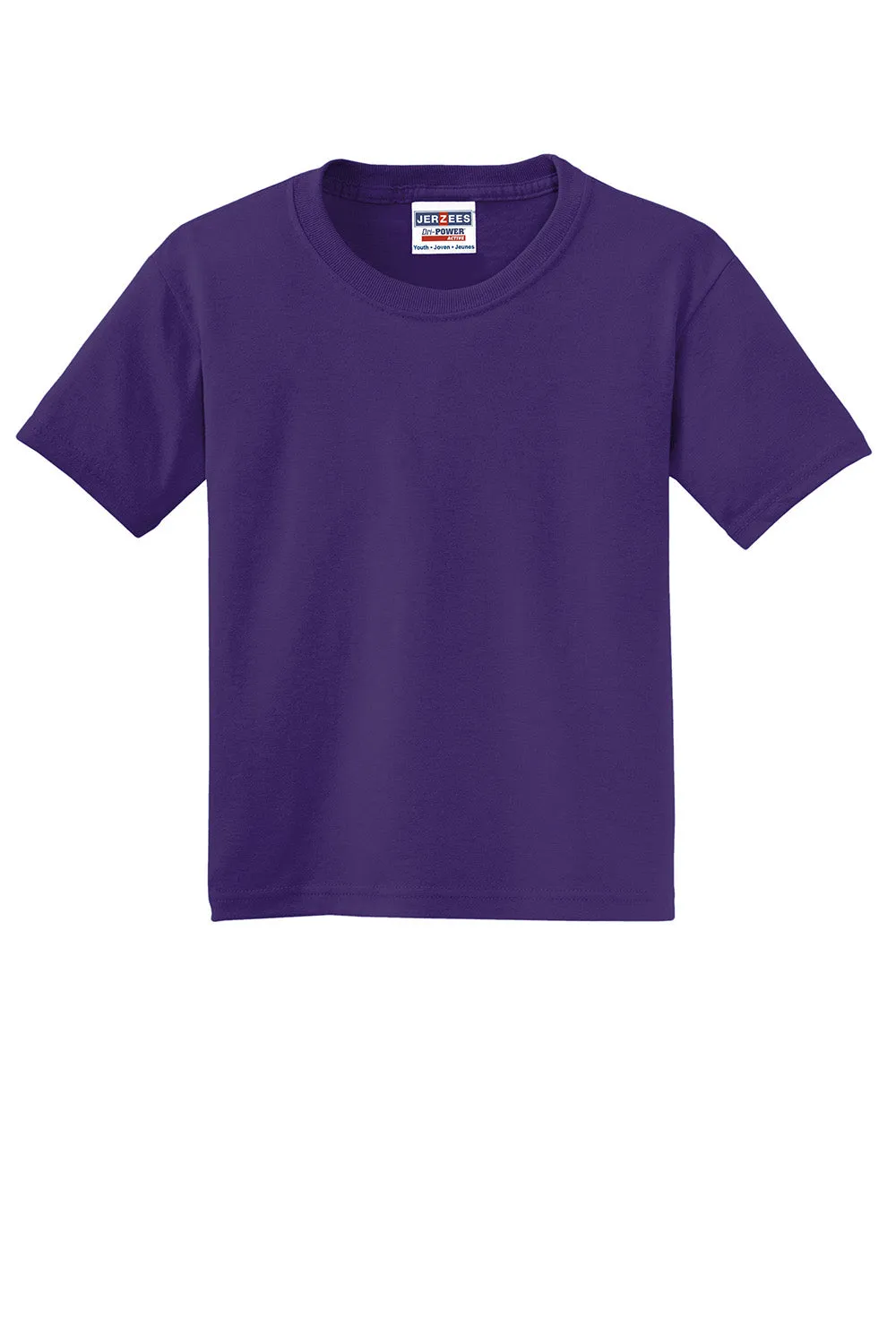 Jerzees Youth Dri-Power Moisture Wicking Short Sleeve Crewneck T-Shirt - Deep Purple