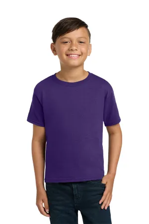 Jerzees Youth Dri-Power Moisture Wicking Short Sleeve Crewneck T-Shirt - Deep Purple