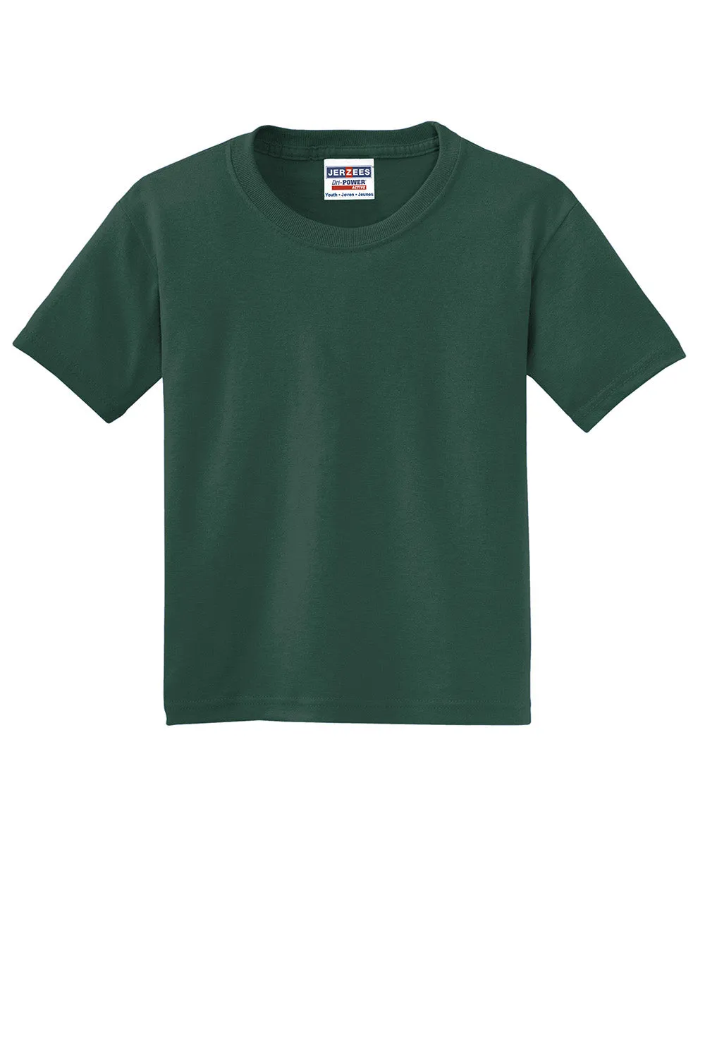 Jerzees Youth Dri-Power Moisture Wicking Short Sleeve Crewneck T-Shirt - Forest Green