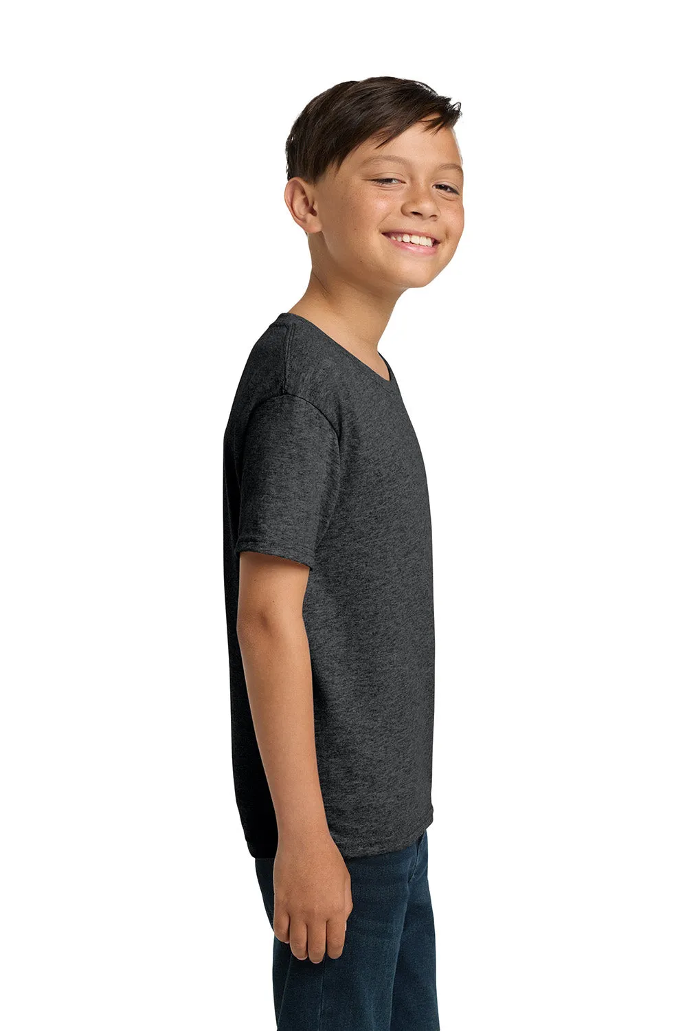 Jerzees Youth Dri-Power Moisture Wicking Short Sleeve Crewneck T-Shirt - Heather Black
