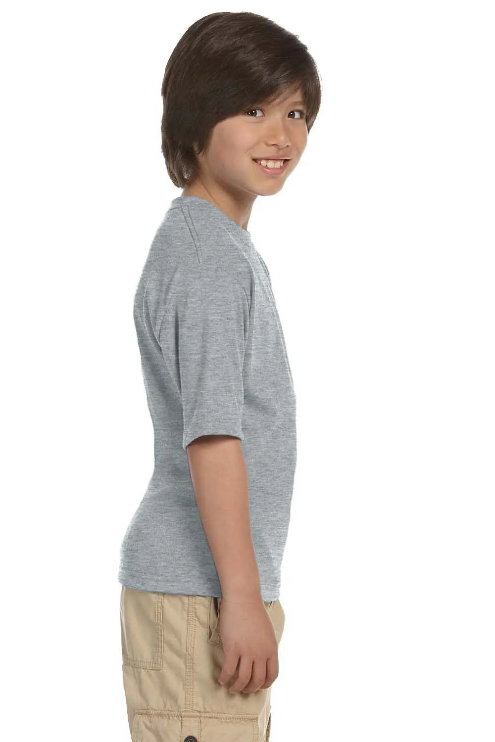 Jerzees Youth Dri-Power Moisture Wicking Short Sleeve Crewneck T-Shirt - Heather Grey
