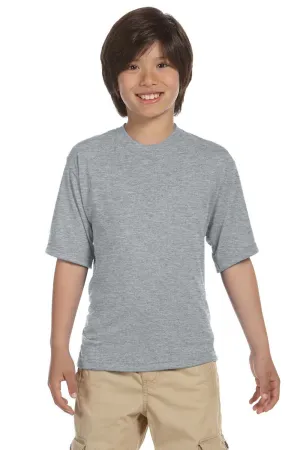 Jerzees Youth Dri-Power Moisture Wicking Short Sleeve Crewneck T-Shirt - Heather Grey
