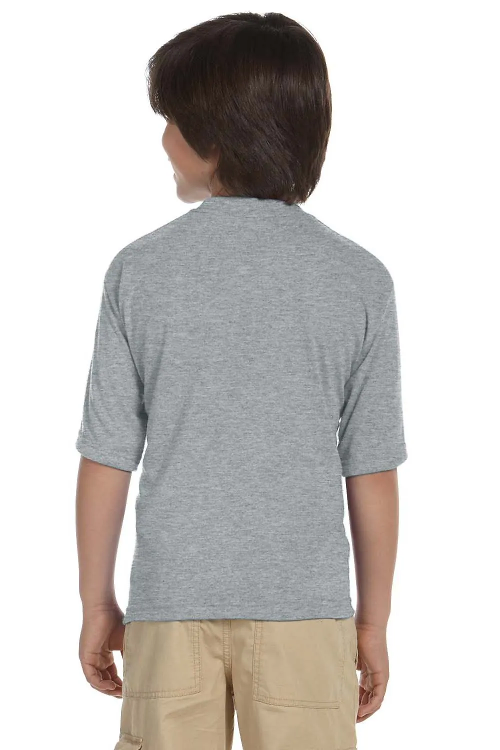 Jerzees Youth Dri-Power Moisture Wicking Short Sleeve Crewneck T-Shirt - Heather Grey