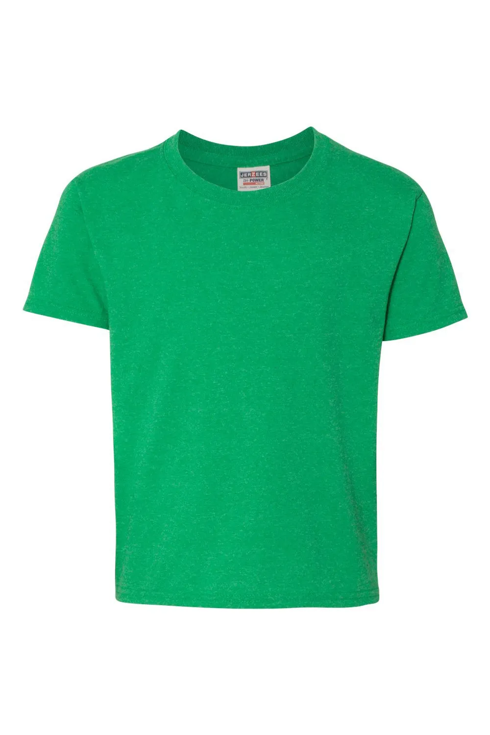 Jerzees Youth Dri-Power Moisture Wicking Short Sleeve Crewneck T-Shirt - Heather Irish Green