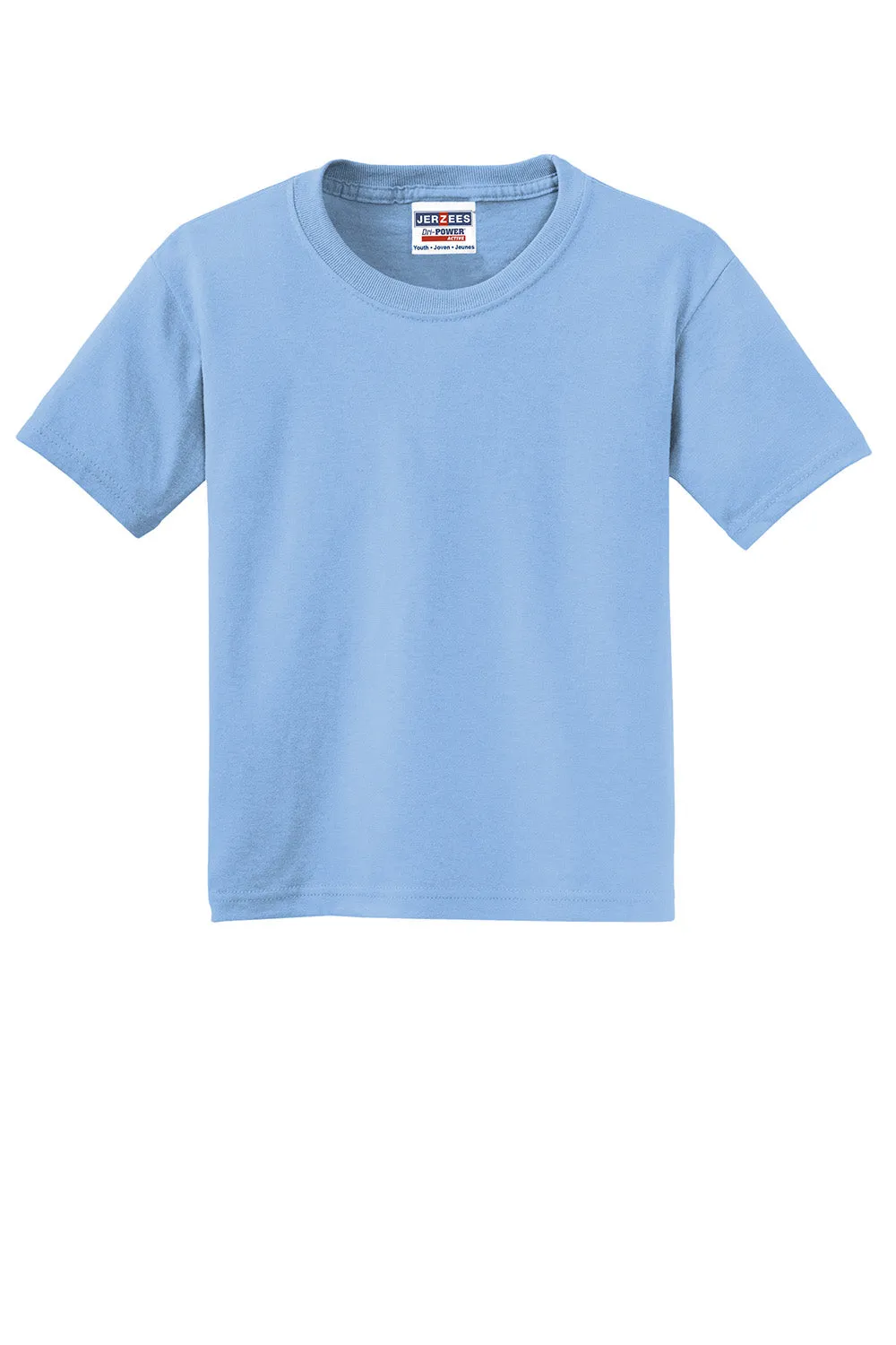 Jerzees Youth Dri-Power Moisture Wicking Short Sleeve Crewneck T-Shirt - Light Blue