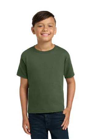 Jerzees Youth Dri-Power Moisture Wicking Short Sleeve Crewneck T-Shirt - Military Green
