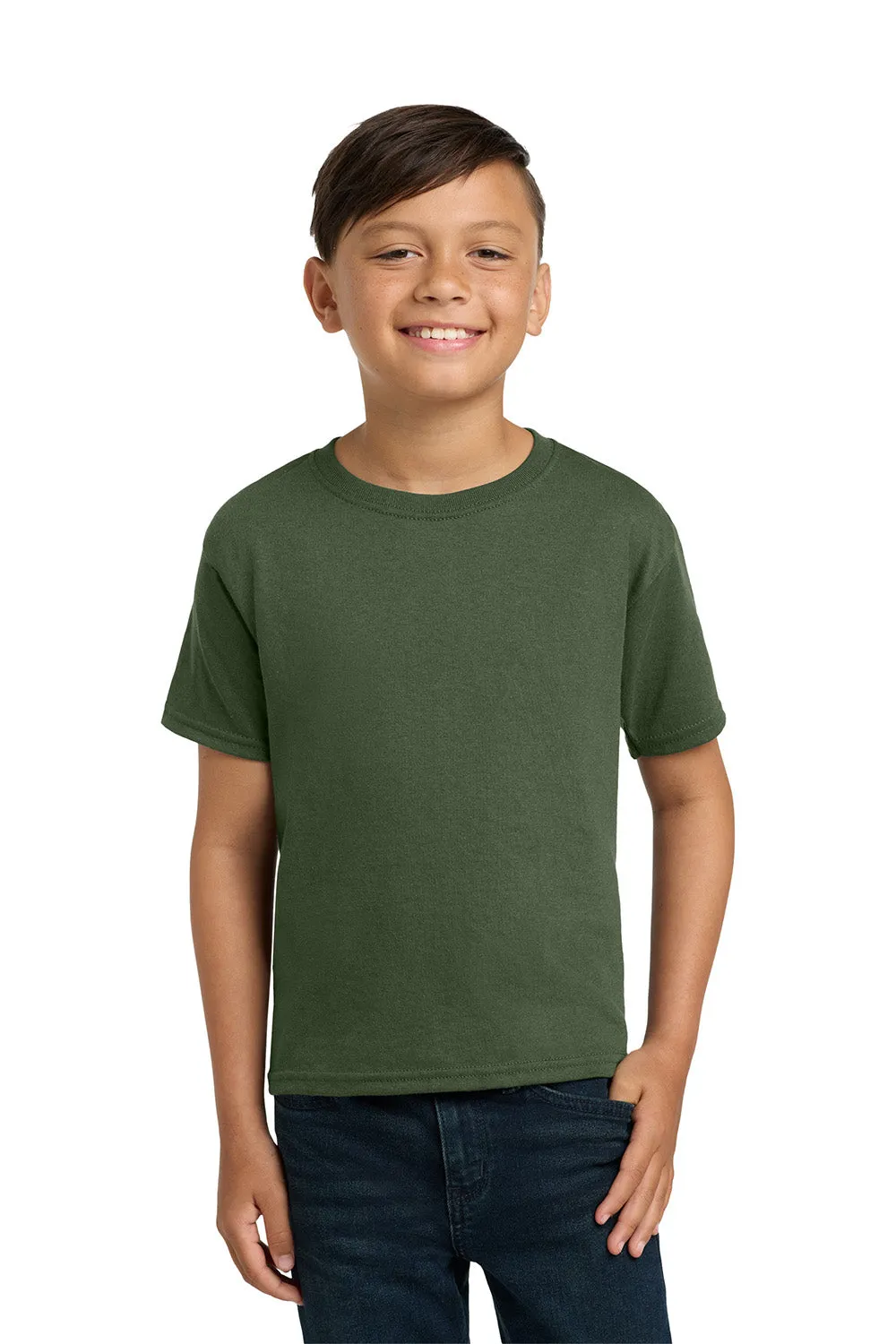 Jerzees Youth Dri-Power Moisture Wicking Short Sleeve Crewneck T-Shirt - Military Green