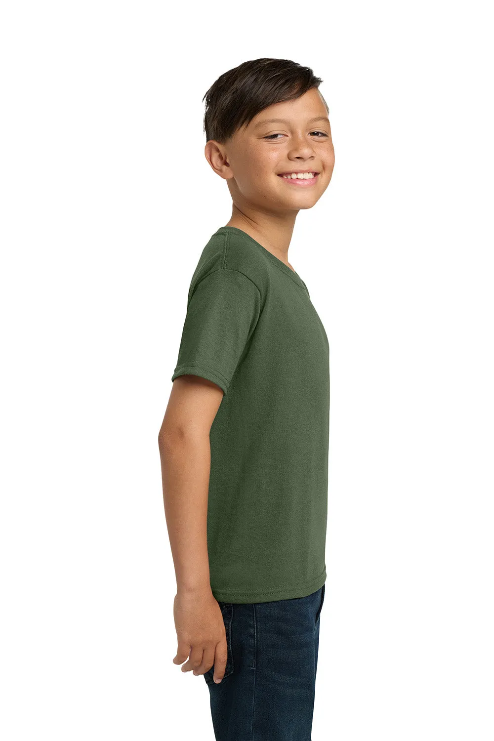 Jerzees Youth Dri-Power Moisture Wicking Short Sleeve Crewneck T-Shirt - Military Green