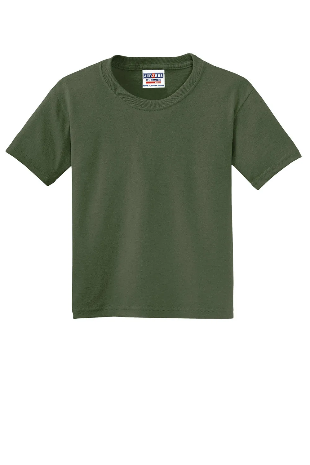 Jerzees Youth Dri-Power Moisture Wicking Short Sleeve Crewneck T-Shirt - Military Green