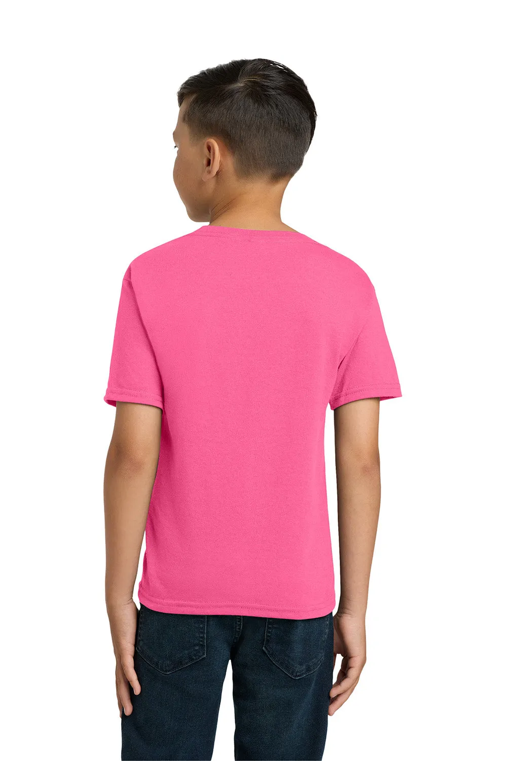 Jerzees Youth Dri-Power Moisture Wicking Short Sleeve Crewneck T-Shirt - Neon Pink