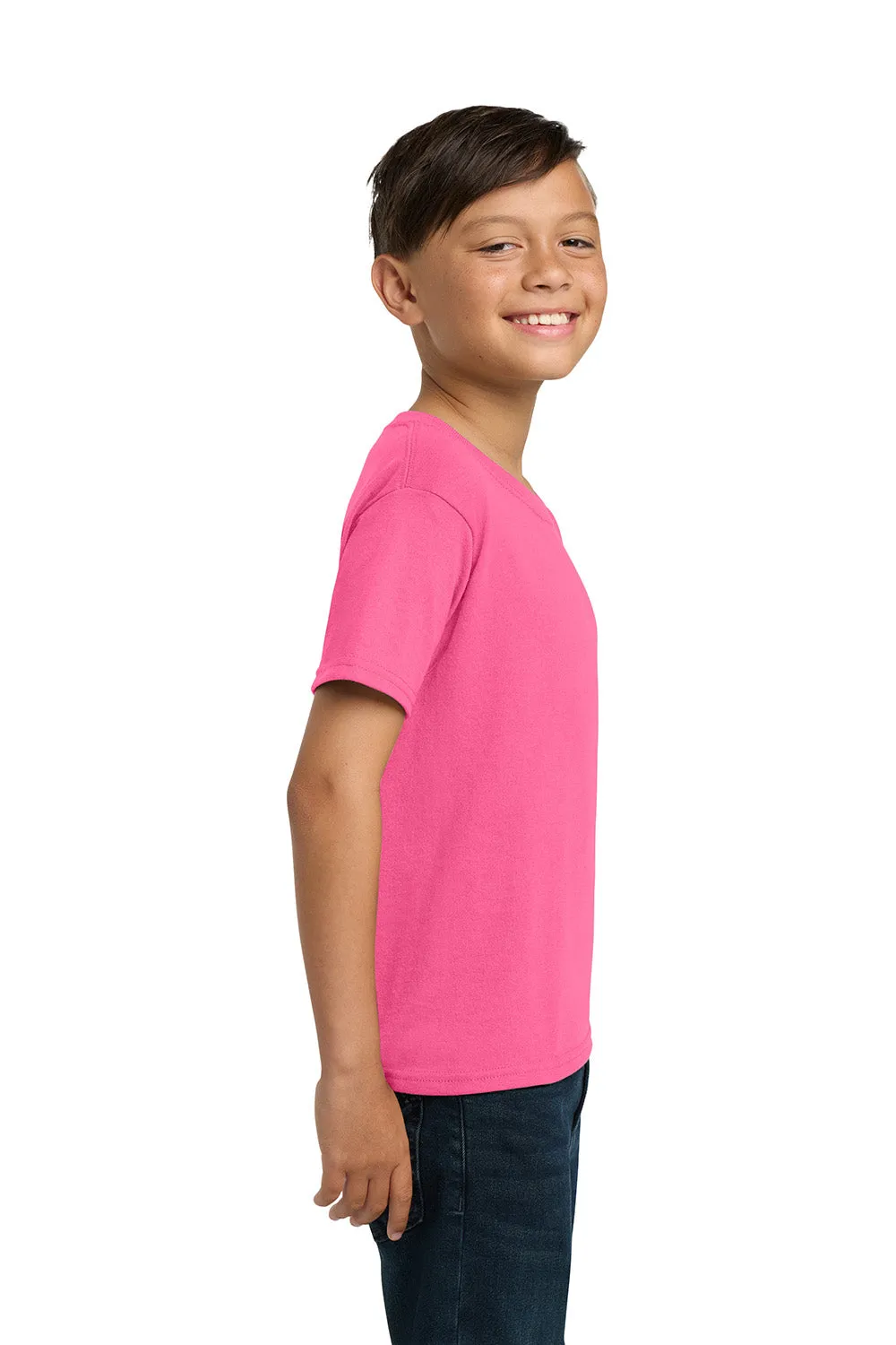 Jerzees Youth Dri-Power Moisture Wicking Short Sleeve Crewneck T-Shirt - Neon Pink