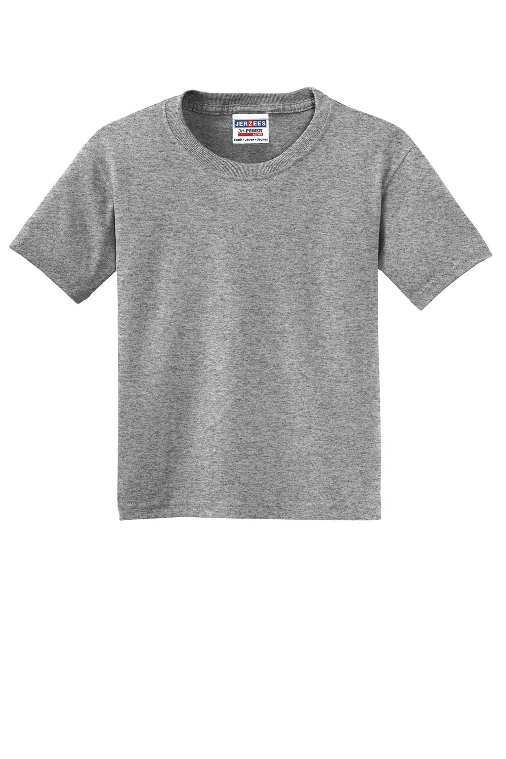 Jerzees Youth Dri-Power Moisture Wicking Short Sleeve Crewneck T-Shirt - Oxford Grey