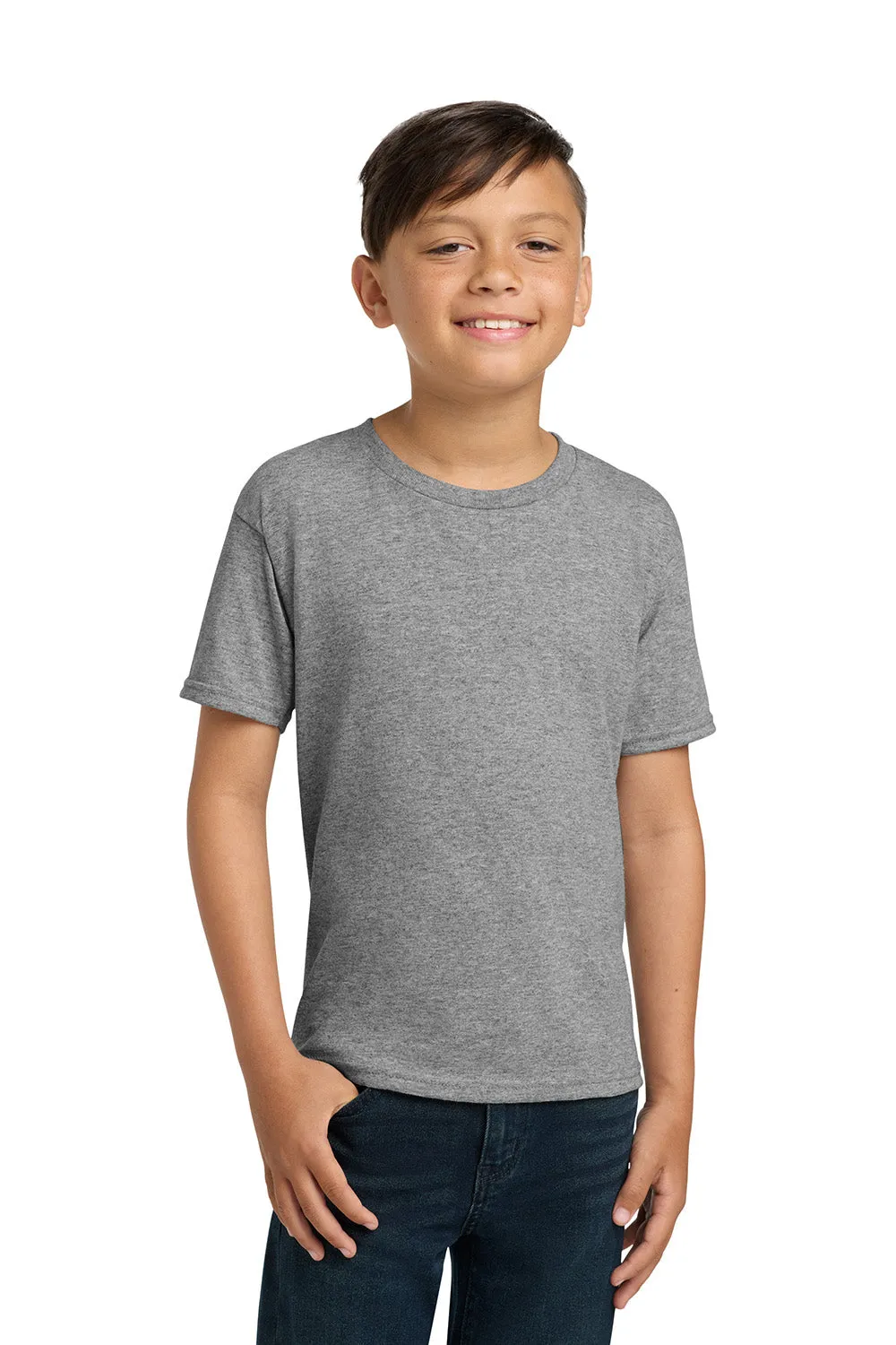 Jerzees Youth Dri-Power Moisture Wicking Short Sleeve Crewneck T-Shirt - Oxford Grey