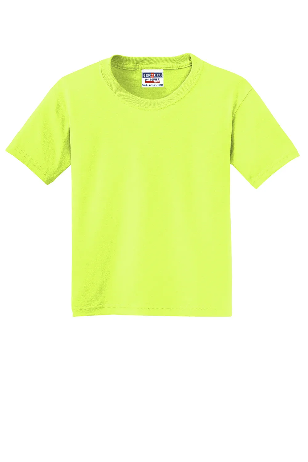 Jerzees Youth Dri-Power Moisture Wicking Short Sleeve Crewneck T-Shirt - Safety Green