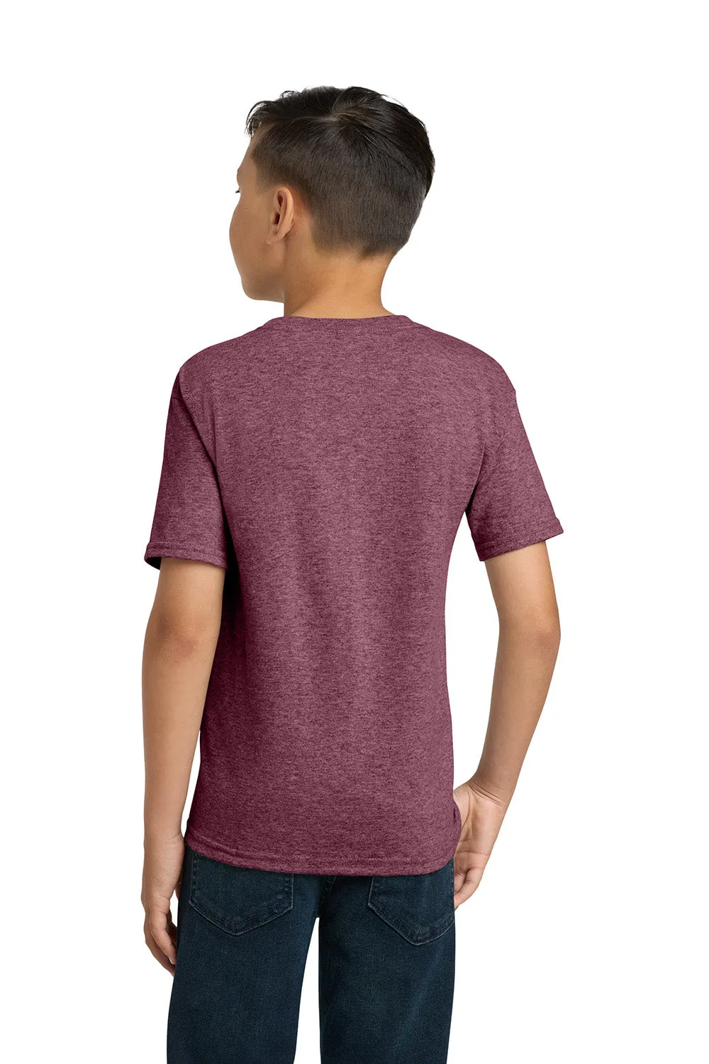 Jerzees Youth Dri-Power Moisture Wicking Short Sleeve Crewneck T-Shirt - Vintage Heather Maroon