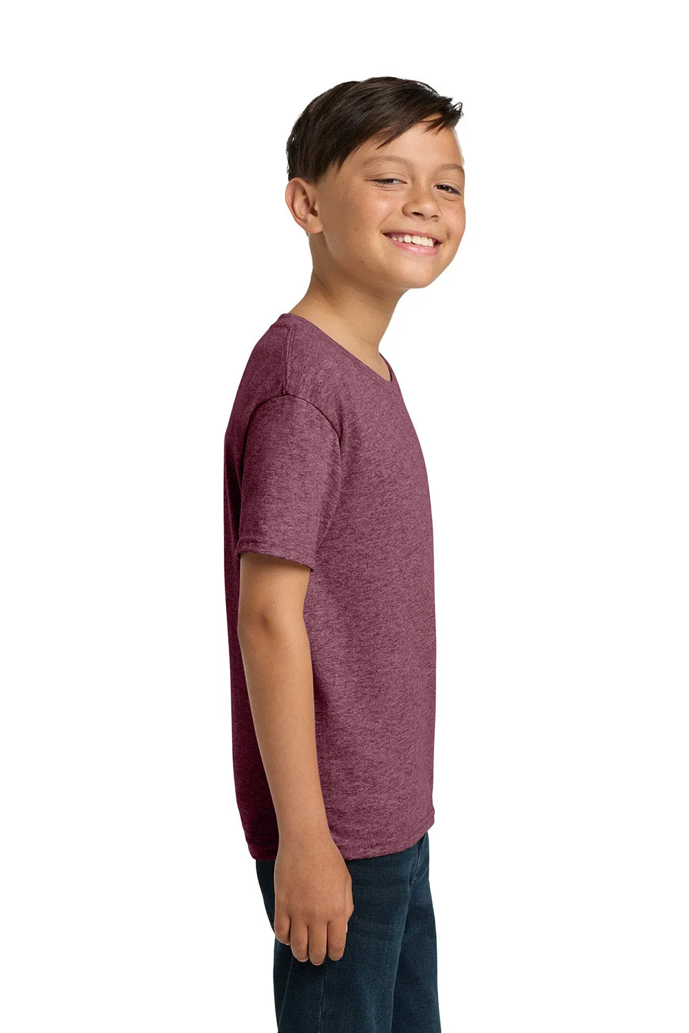 Jerzees Youth Dri-Power Moisture Wicking Short Sleeve Crewneck T-Shirt - Vintage Heather Maroon